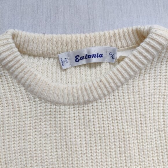 Crew neck cream sweater Large - Picture 3 of 6